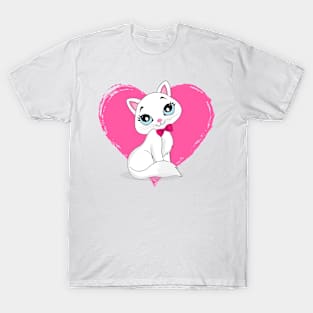 Loving Kitty Cat Pet Lover Heart Collection T-Shirt